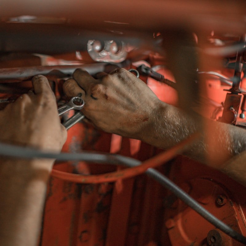 Technician working on wiring